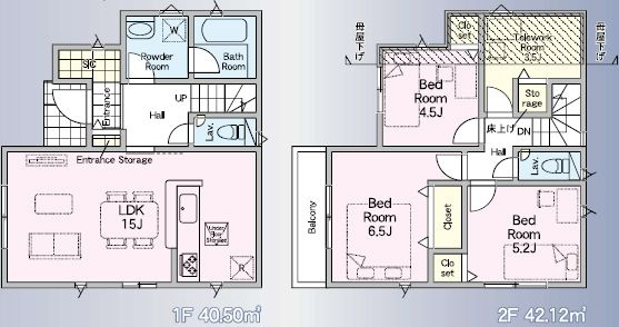 【間取り】 | 府中市若松町4丁目　新築戸建　全2棟