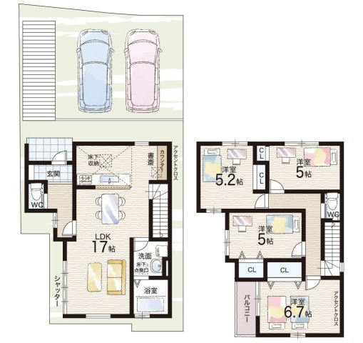 ■枚方市香里ケ丘　第3期　新築一戸建ての間取り|1号地