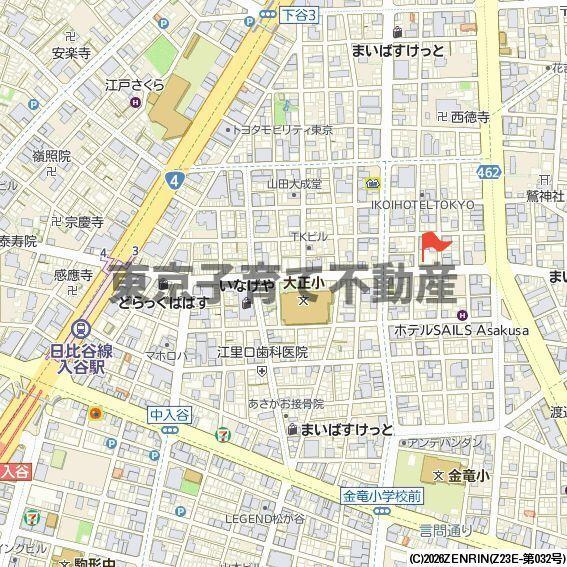 ブランシエスタ入谷グランデの地図