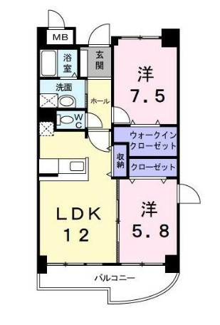 ハイエスト　クレディアの間取り