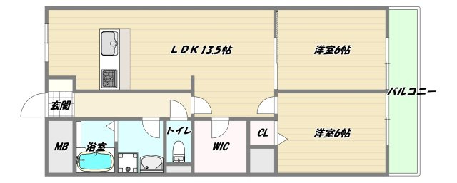 大阪市淀川区西宮原１丁目の賃貸マンションの間取り