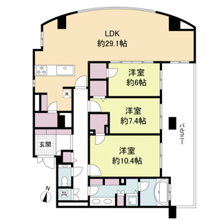 【間取り】 | グレンパーク梅田北　扇町小学校区 | グレンパーク梅田北　開放感のある間取り