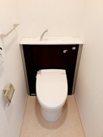 落ち着いた色調のトイレです