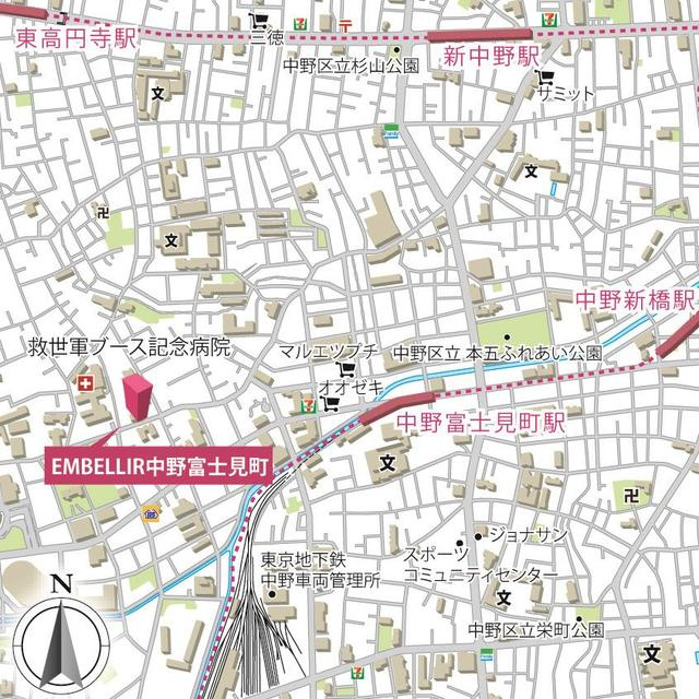 ＥＭＢＥＬＬＩＲ中野富士見町の地図