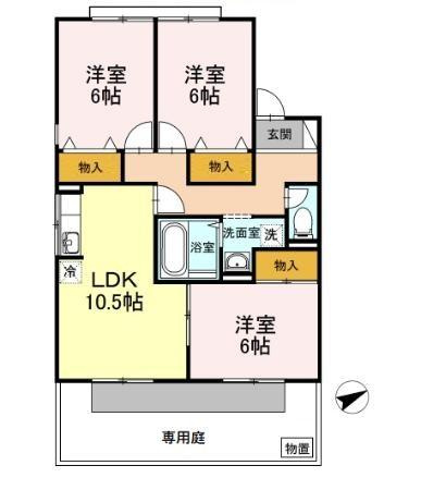 セジュールサバス　D棟の間取り
