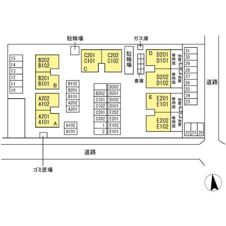 セジュールサバス　D棟の区画図