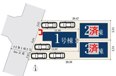 練馬区石神井台5丁目　新築一戸建　西武新宿線　上石神井の区画図