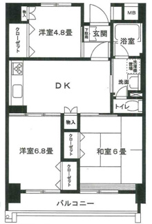 【間取り】 | 越中島三丁目ハイツ1号棟