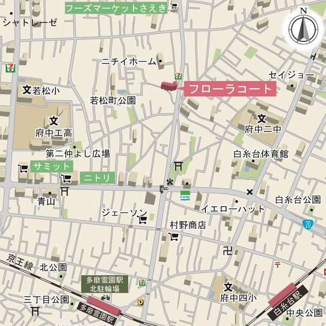 フローラコートの地図