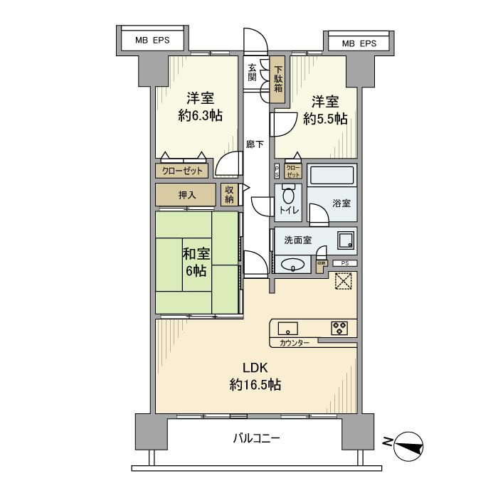 ラフィーネハイツの間取り