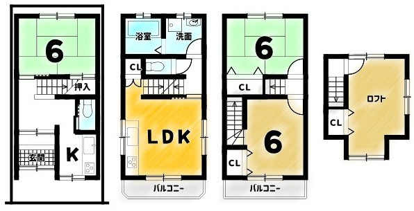 聚楽廻松下町の間取り