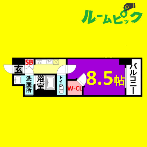 ゼスタレジデンス桜山　名古屋市賃貸　仲介手数料無料の間取り