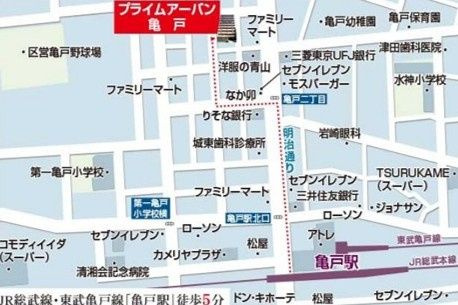 プライムアーバン亀戸の地図