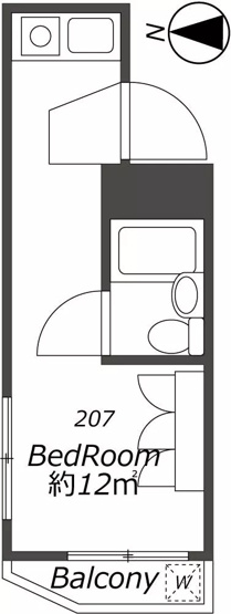 【間取り】 | AP822 メゾン・ド・シュミネ 207 | 




