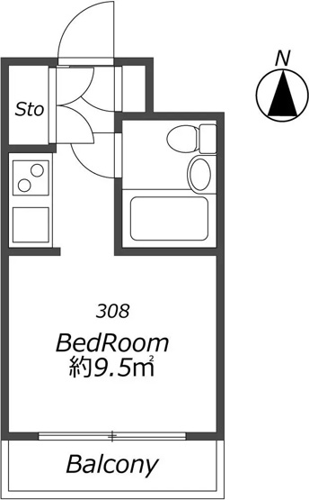 【間取り】 | AP537 メゾン・ド・セプトル 308 | 



