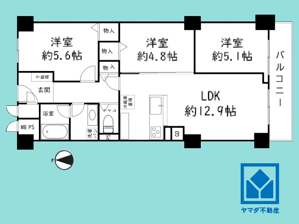 日商岩井夙川マンションの間取り