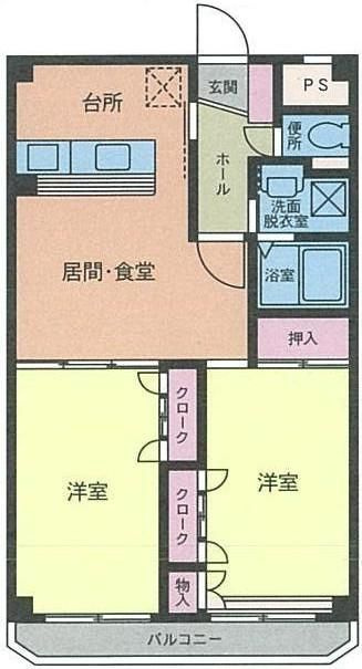 大和市中央林間２丁目の賃貸マンションの間取り