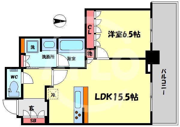 グランドメゾン新梅田タワー THE CLUB RESIDENCEの間取り|グランドメゾン新梅田タワー THE CLUB RESIDENCE　開放感ある間取り