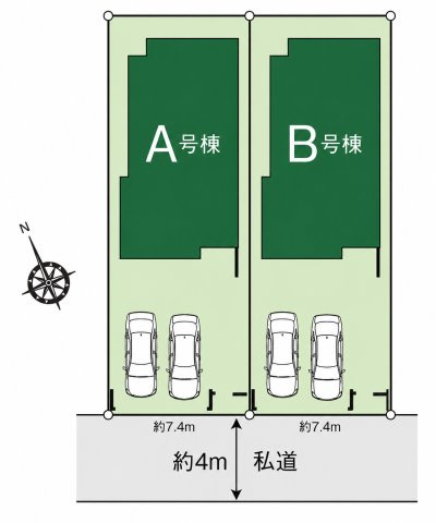 中央線 吉祥寺駅 15分 新築戸建 武蔵野市吉祥寺東町2丁目の区画図