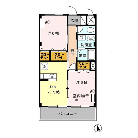 調布市八雲台２丁目の賃貸マンションの間取り