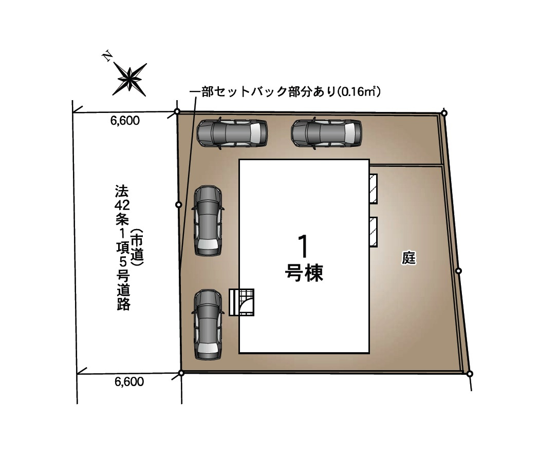 春日市白水池1丁目第5-1棟（1号棟）の区画図|配置図（1号棟）