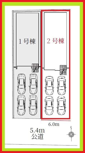 名古屋市港区港北町３丁目の新築一戸建の区画図|◇２号棟◇
