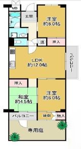 【間取り】 | 朝霧マンション A棟 | ３ＬＤＫ