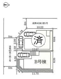 藤沢市羽鳥５丁目　新築戸建　全２棟の区画図|対象地はB号棟です