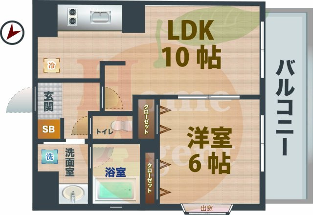 【間取り】 | グランステューディオ新中野 | 1LDKのお部屋です。