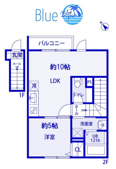 【間取り】 | ＢＬＵＥ　ＭＯＯＮ　ＶＩＬＬＡ