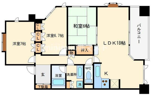 CITY SPIRE夕陽丘の間取り