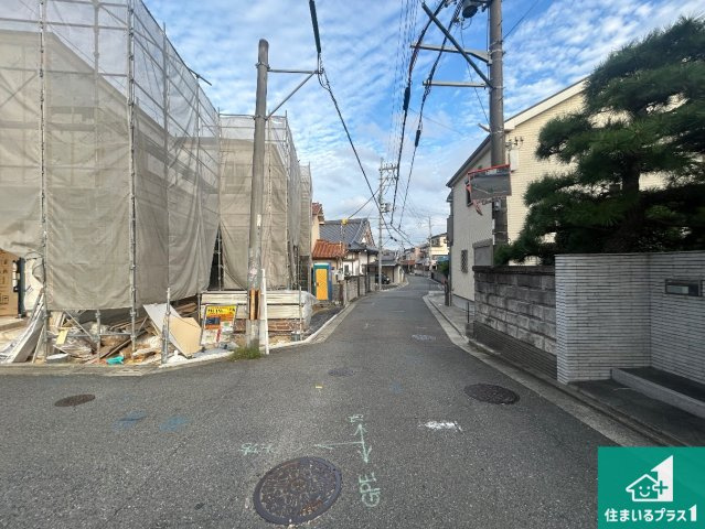 ◆堺市中区八田南之町　第2期　新築一戸建ての前面道路含む現地写真|周辺は閑静な住宅街です。前面道路もしっかりと有りますので車の出し入れも安心ですよ！