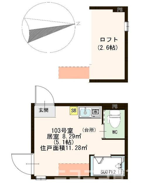 北区浮間２丁目のアパートの間取り|
