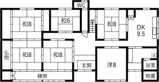 沢渡町借家　　刈谷市近郊の賃貸ならクラスホーム刈谷店の間取り