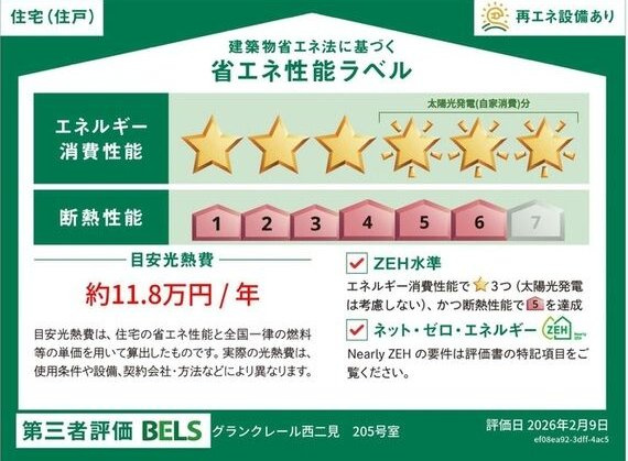 グランクレール西二見の省エネ性能ラベル