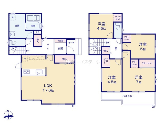 【間取り】 | 東海市第1名和町岡前　2号棟【仲介手数料0円】