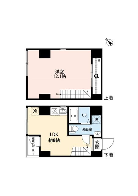 横浜市神奈川区神奈川２丁目の賃貸マンションの間取り