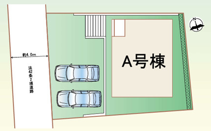 藤沢市亀井野417番　新築戸建　A号棟の区画図