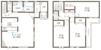 【間取り】 | 新築戸建　明石市西明石町５丁目 | ３ＬＤＫ＋WIC