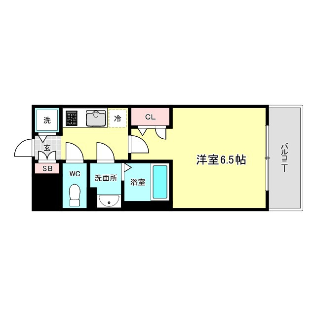 エスリード弁天町ルシェンテの間取り|反転タイプ