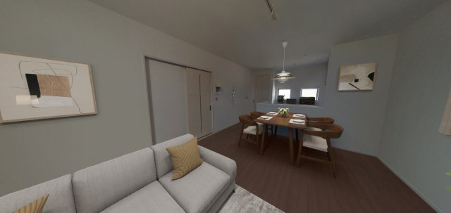 明石市東野町の居間・リビング|【LDK】
LDKは約16.0帖のゆとりある広さ。シンプルな内装のため、お好みの家具やインテリアでお部屋づくりをお楽しみいただけます。※画像は実際の写真にCG加工を施したイメージ画像です。