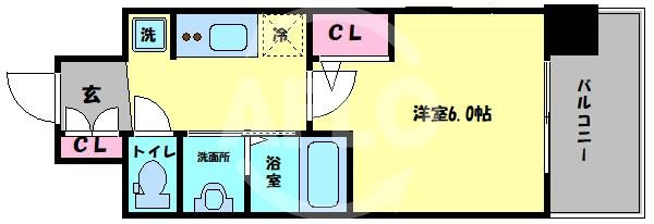 エステムコート大阪WESTⅡの間取り|エステムコート大阪WESTⅡ　間取り