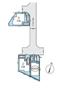藤沢市長後3期　新築戸建　全3棟２号棟の区画図