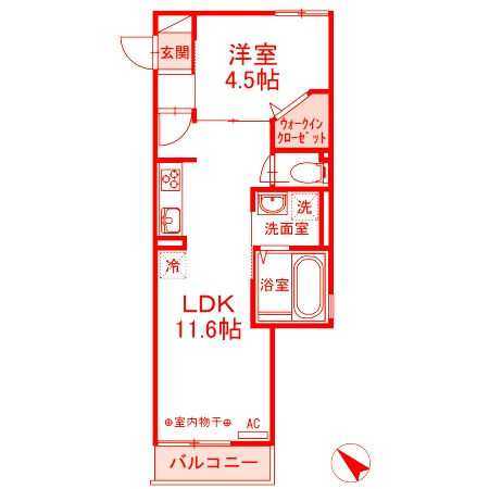平塚市代官町のアパートの間取り