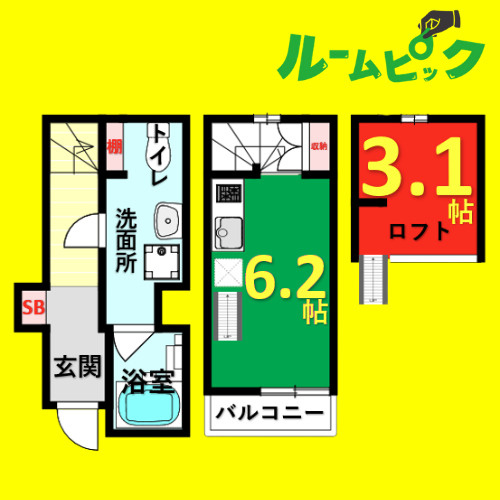 シャレイド豊田本町EAST　名古屋市賃貸　仲介手数料無料の間取り