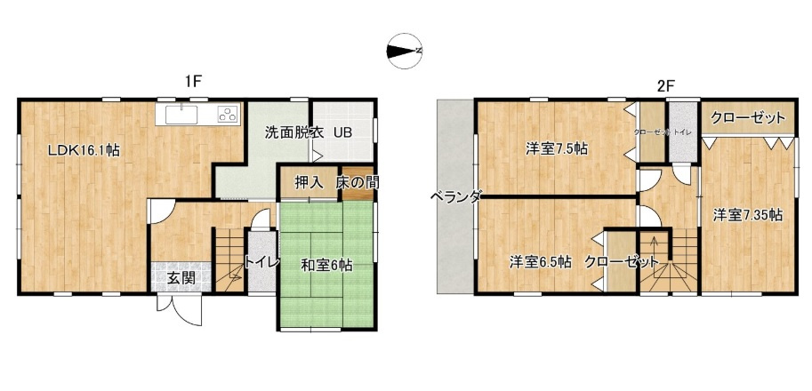 高知市杉井流　中古戸建ての間取り