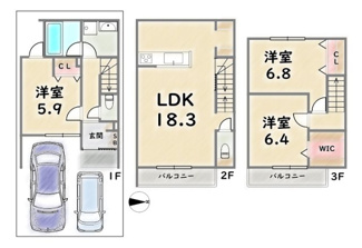 【間取り】 | 中京区西ノ京内畑町