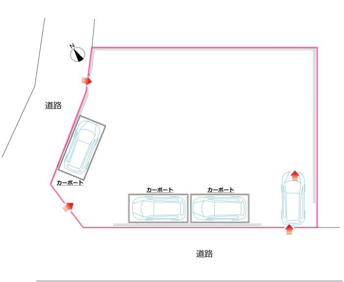 八王子市　川口町　中古戸建て（5LDK）の区画図|～敷地はゆとりのある60坪超　南西角地につき陽当り・風通しも良好～