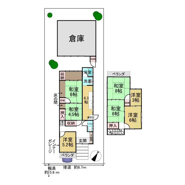 紫野西泉堂町 中古戸建の間取り