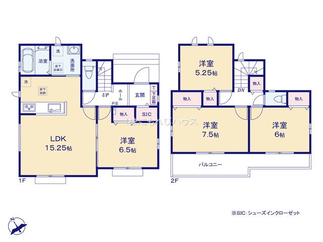 上尾市大字地頭方564番　新築一戸建て　ハートフルタウン　Aの間取り|【全2棟・A号棟】上尾市大字地頭方564番　新築一戸建て　ハートフルタウン　A・4LDK・土地面積130.01m2・建物面積95.63m2